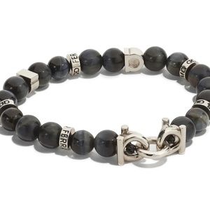 Ferragamo Men's Beaded Stone Stretch Bracelet